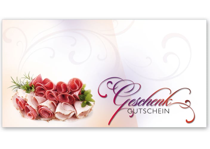 Gutschein Geschenkgutscheine Geschenk Gutscheine für Kunden Fleischhauerei Fleisch und Wurst