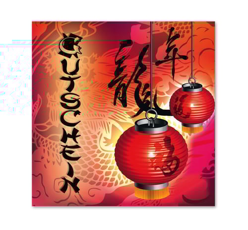 Gutscheinkarte Geschenkgutscheine geschenkgutscheine.com bestellen Klappkarten hauer G405 China-Restaurant chinesische China asiatische chinesisches Restaurant Restaurants