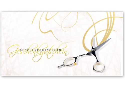 Gutschein Geschenkgutscheine Geschenk Gutscheine für Kunden Druckerei blanko bestellen Karten hauer K273 Friseurgutschein Friseurgeschäft Friseursalon Friseur hairstyling Frisör Coiffeur Haarstudio Coiffure Coifför