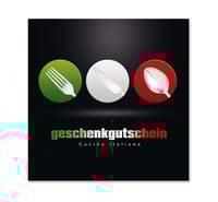 Gutscheinkarte Geschenkgutscheine geschenkgutscheine.com bestellen Klappkarten hauer G407 Italiener italienische Restaurants Pizzeria Pizzaria italienisches Restaurant