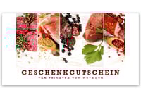 Gutschein bestellen Faltgutschein blanko Gutscheine Card Geschenkgutschein Vorlage Geschenkgutschein-shop M227 Metzgerei Fleischer Fleischhauerei Fleisch und Wurst Fleisch und Wurstwaren