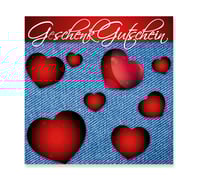 Gutschein Geschenkgutscheine Geschenk Gutscheine für Kunden Druckerei blanko bestellen Karten FA100 Mode Modegeschäft Fashion Jeans Modegutschein Bekleidung Textilwaren 14. Februar Valentinstag