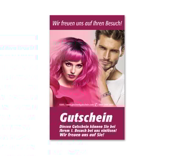 Weiterempfehlung Empfehlungskarte Kundengewinnung K695 Friseurgutschein Friseurgeschäft Friseursalon Friseur hairstyling Frisör Coiffeur Haarstudio Coiffure Coifför