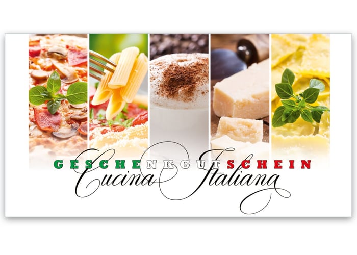 Gutscheinkarte Geschenkgutscheine geschenkgutscheine.com bestellen Klappkarten pos-hauer G2030 Italiener italienische Restaurants Pizzeria Pizzaria italienisches Restaurant