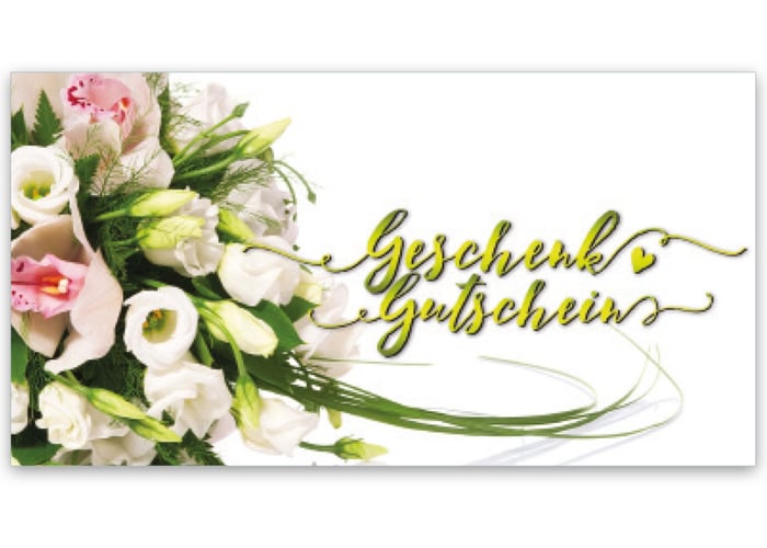 Gutschein Geschenkgutscheine Geschenk Gutscheine für Kunden Druckerei blanko bestellen Karten hauer BL252 Blumenhändler Blumenhandlung Blumen Blumengeschäft Blumengutschein