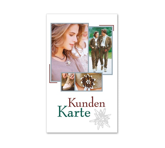 Kundenkarte Kundenkarten Kunden-Cards Kundenbindung Treuekarte Rabattsystem FA46 Mode Trachten Trachtenmode Trachtengeschäft Trachtenmodegeschäft