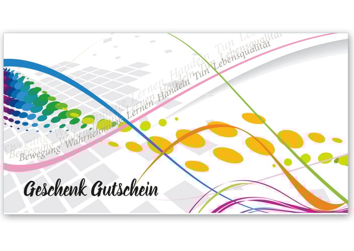 Multicolor Geschenkgutschein Gutscheinvordrucke Gutschein bestellen pos MA246 Ergo Ergotherapie