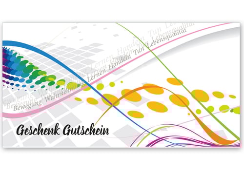 Multicolor Geschenkgutschein Gutscheinvordrucke Gutschein bestellen pos MA246 Ergo Ergotherapie