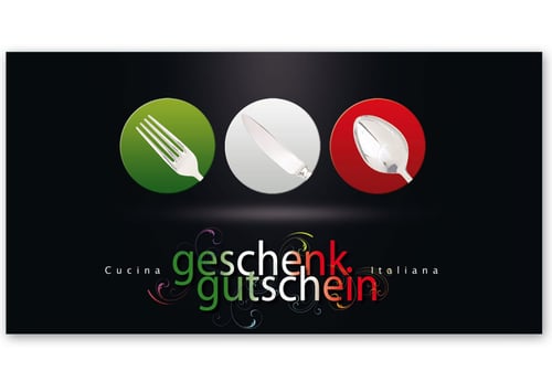 Multicolor Geschenkgutschein Gutscheinvordrucke Gutschein bestellen pos G235 Italiener italienische Restaurants Pizzeria Pizzaria italienisches Restaurant