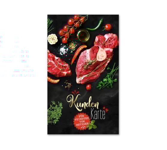 Kundenkarte Kundenkarten Kundenbindung Bonuskarte Treuepass M575 Metzgerei Fleischer Fleischhauerei Fleisch und Wurst Fleisch und Wurstwaren