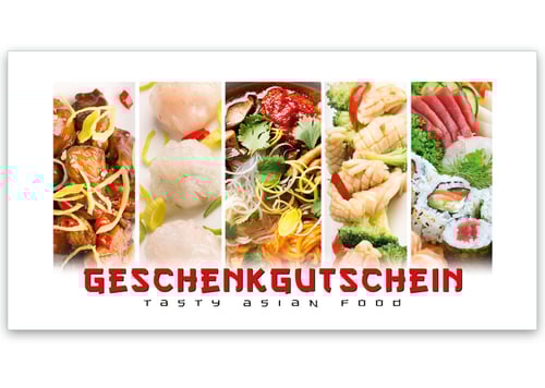 Gutscheinkarte Geschenkgutscheine geschenkgutscheine.com bestellen Klappkarten pos-hauer G2032 China-Restaurant chinesische China asiatische chinesisches Restaurant Restaurants