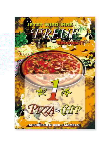 Treuechips Treue-Chips Belohnungssystem Kundenbindung G35 Italiener italienische Restaurants Pizzeria Pizzaria italienisches Restaurant