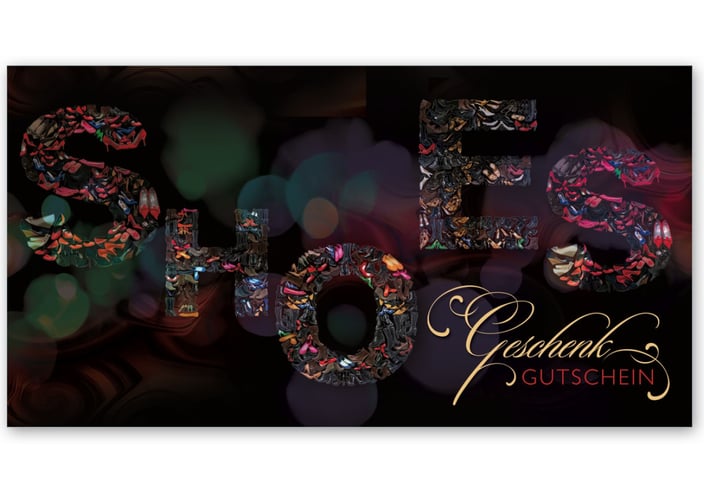 Multicolor Geschenkgutschein Gutscheinvordrucke Gutschein bestellen pos SH227 Schuhe Schuhgeschäft Schuhwaren Schuhhandel Lederwaren Schuhmacher Schuhgutschein