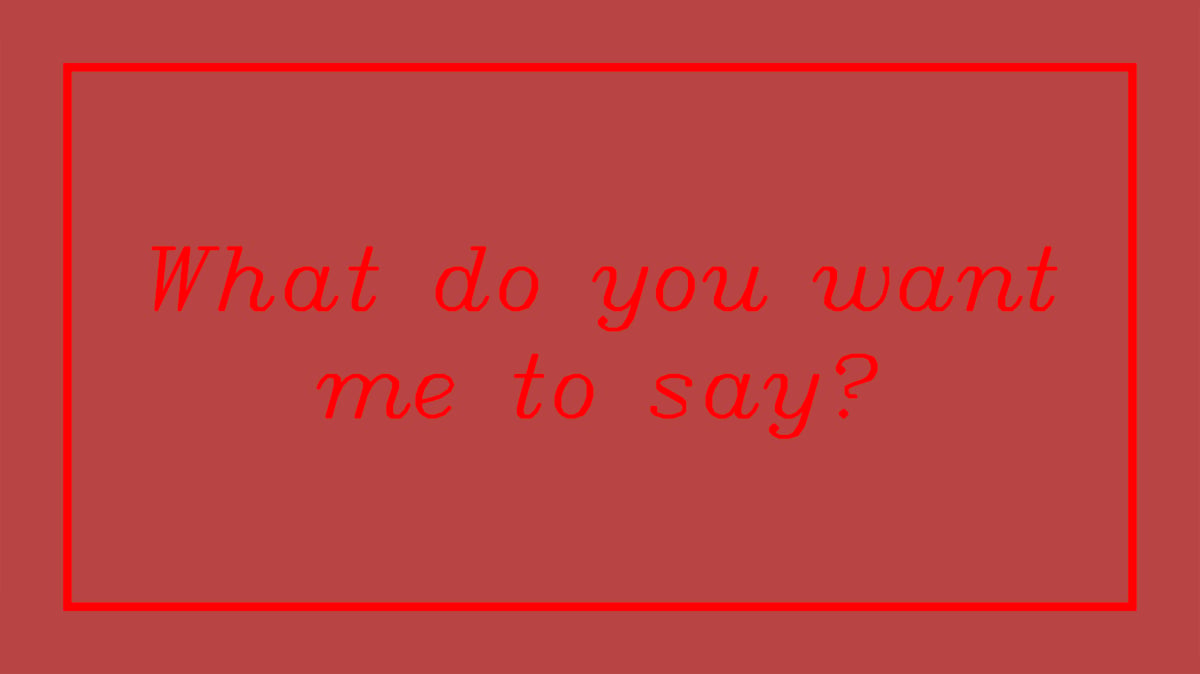 What do you want me to say? by Lauren Lee McCarthy
