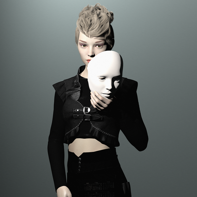 Self-Portrait with Mask #5