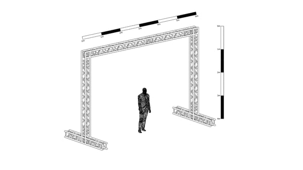 Trussiportti 6x4m, paketti