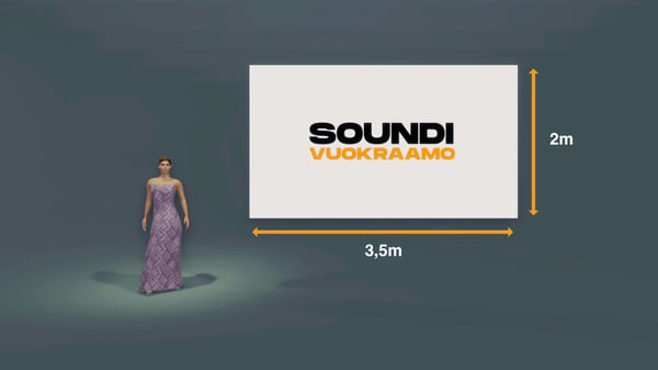 LED-screen 3,5x2m -paketti, valmiiksi kasattu