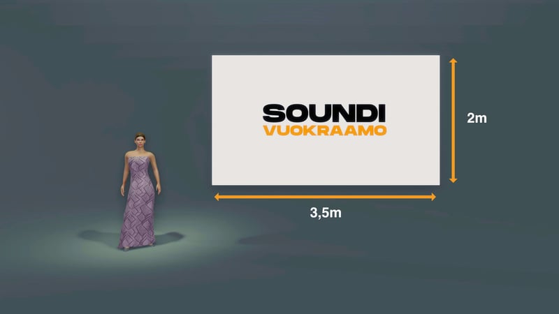 LED-screen 3,5x2m -paketti, valmiiksi kasattu