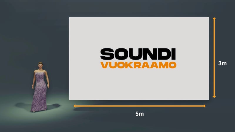 LED-screen 5x3m -paketti, valmiiksi kasattu