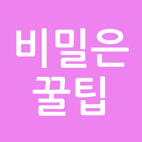 비밀은꿀팁