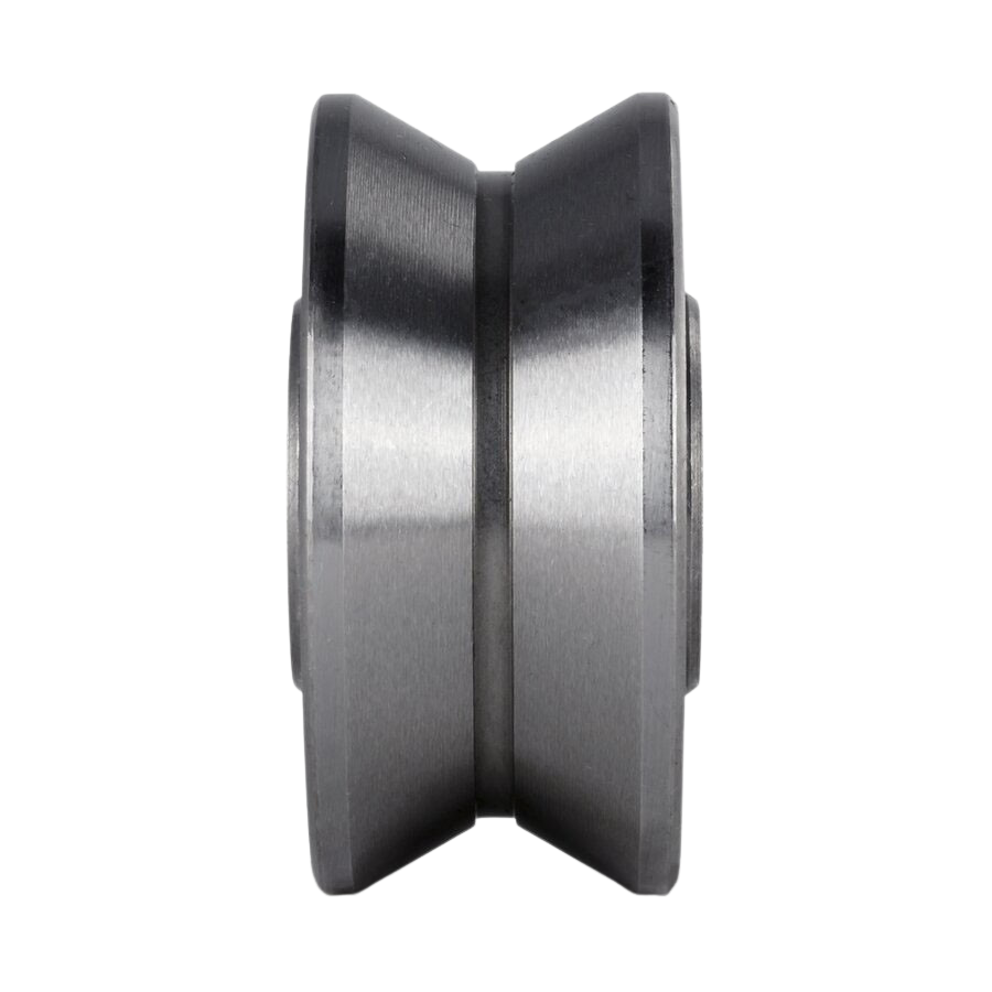 Track rollers with V groove profiled outer ring