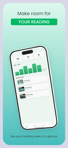 ReadMint app screenshot template preview, screen 4 of 5, News & Magazines design