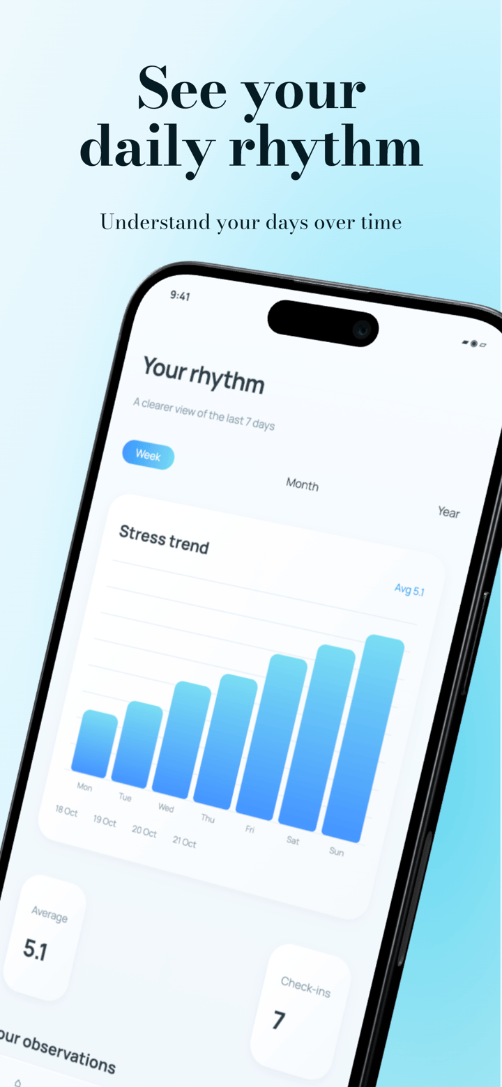 Azure Pause app screenshot template preview, screen 5 of 5, Health & Fitness design