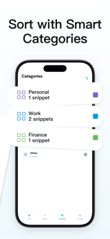SnipShelf app screenshot template preview, screen 4 of 5, Productivity design