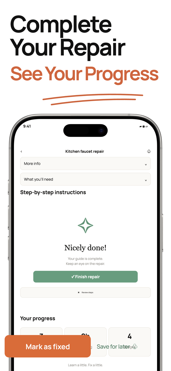 Mend Orange app screenshot template preview, screen 5 of 5, Lifestyle design