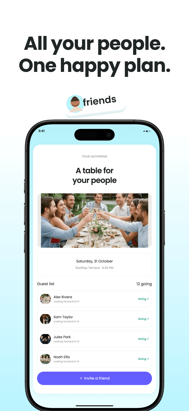 Ivory Invite app screenshot template preview, screen 5 of 5, Lifestyle design