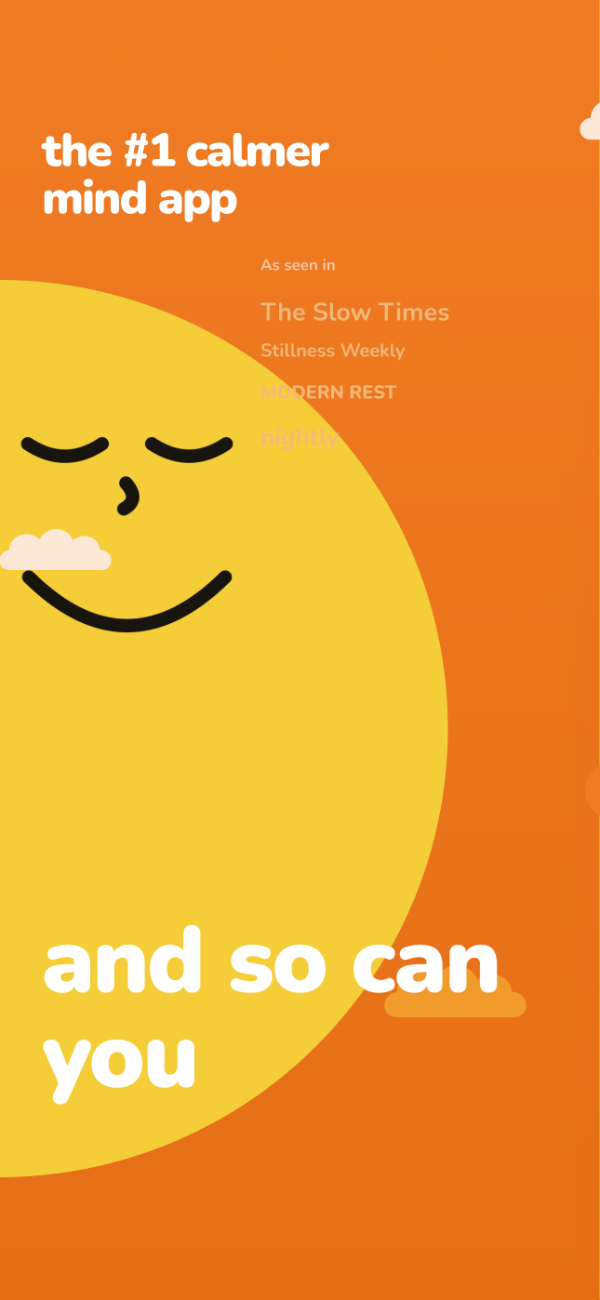StillMind app screenshot template preview, screen 2 of 5, Health & Fitness design