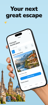 Voyage Sky app screenshot template preview, screen 2 of 5, Travel design