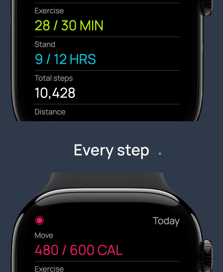 Slate Watch app screenshot template preview, screen 5 of 5, Health & Fitness design