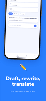 Promptly app screenshot template preview, screen 4 of 5, Productivity design