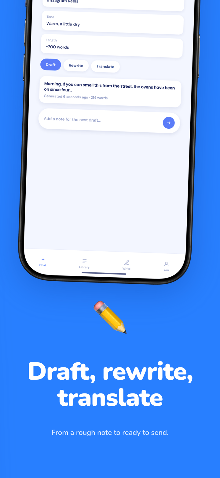 Promptly app screenshot template preview, screen 4 of 5, Productivity design