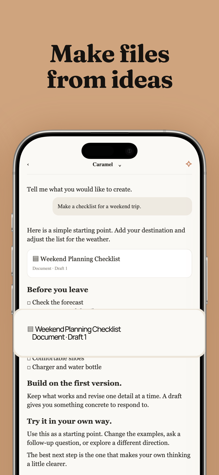 Caramel Desk app screenshot template preview, screen 4 of 8, Productivity design