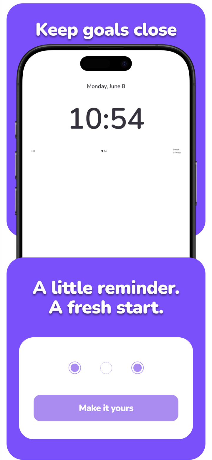 Violet Bento app screenshot template preview, screen 6 of 8, Productivity design