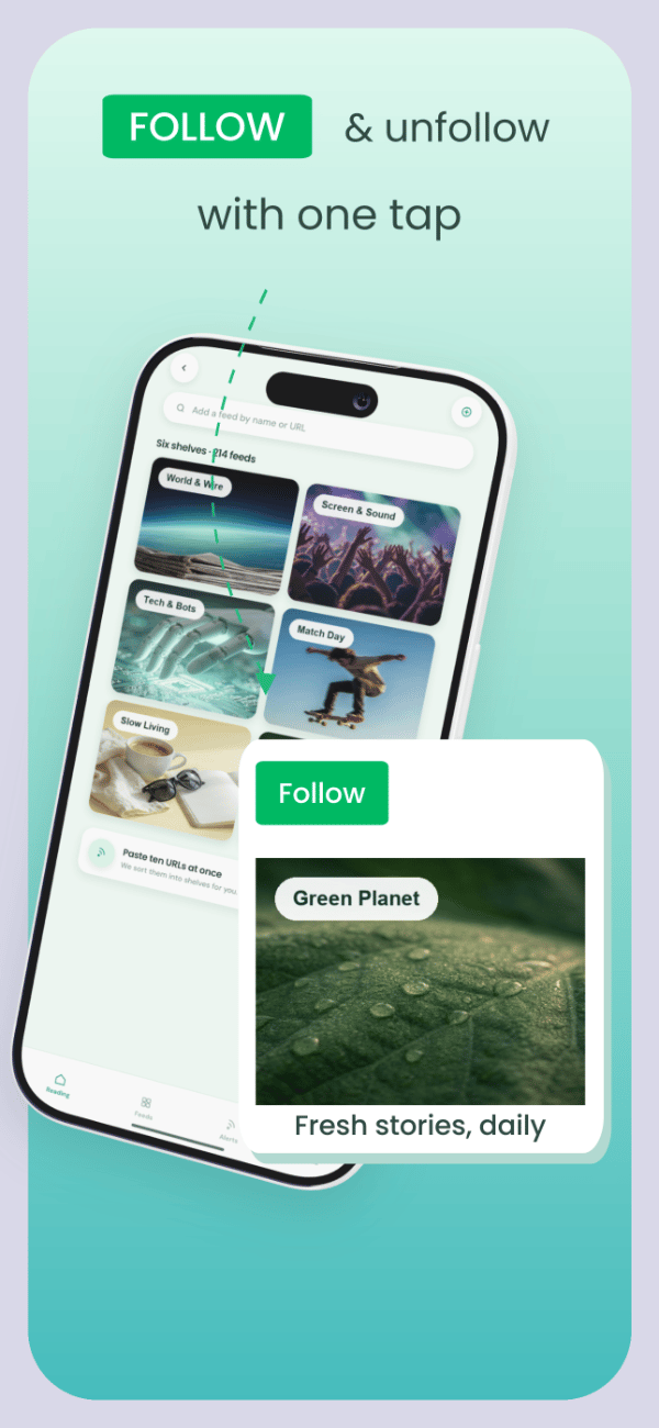 ReadMint app screenshot template preview, screen 2 of 5, News & Magazines design