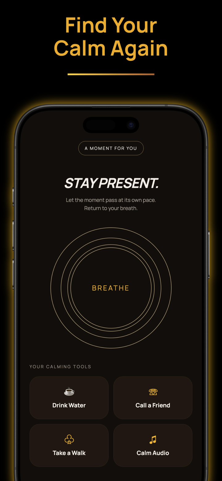 Gilded Reset app screenshot template preview, screen 5 of 5, Health & Fitness design