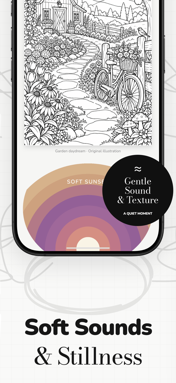 Color Retreat app screenshot template preview, screen 4 of 5, Graphics & Design design