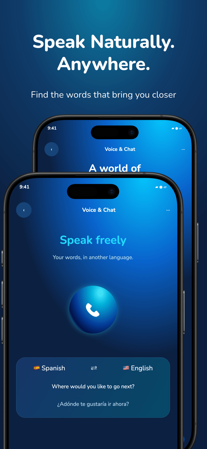 Azure Call app screenshot template preview, screen 4 of 5, Productivity design