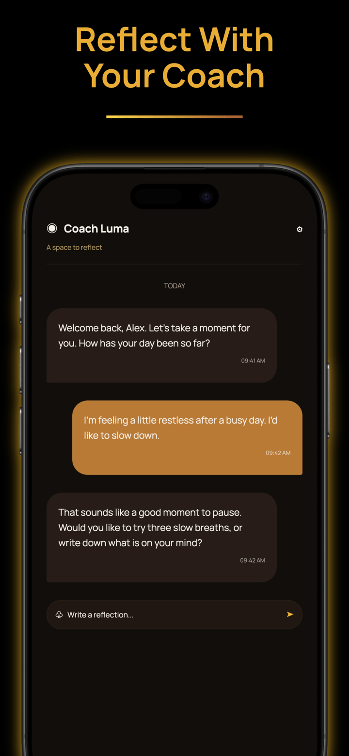 Gilded Reset app screenshot template preview, screen 4 of 5, Health & Fitness design