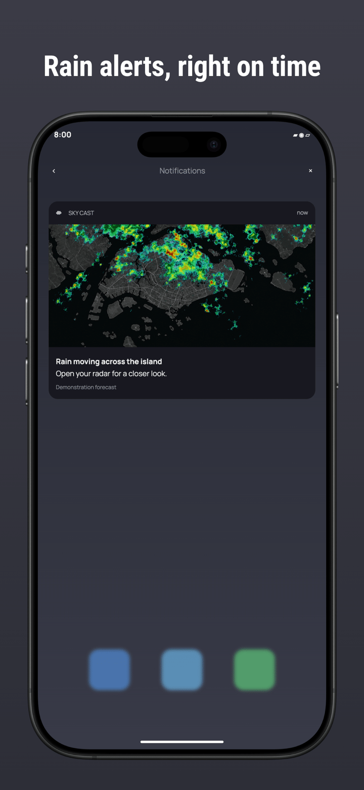 Sky Cast app screenshot template preview, screen 2 of 5, Weather design
