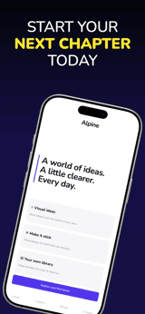 Alpine Mind app screenshot template preview, screen 4 of 8, Education design
