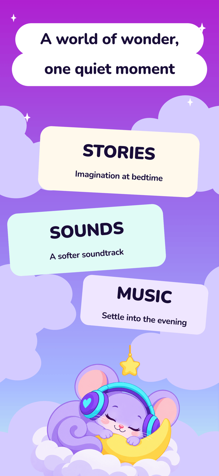 Moon Nest app screenshot template preview, screen 4 of 5, Lifestyle design