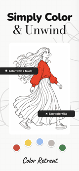 Color Retreat app screenshot template preview, screen 1 of 5, Graphics & Design design
