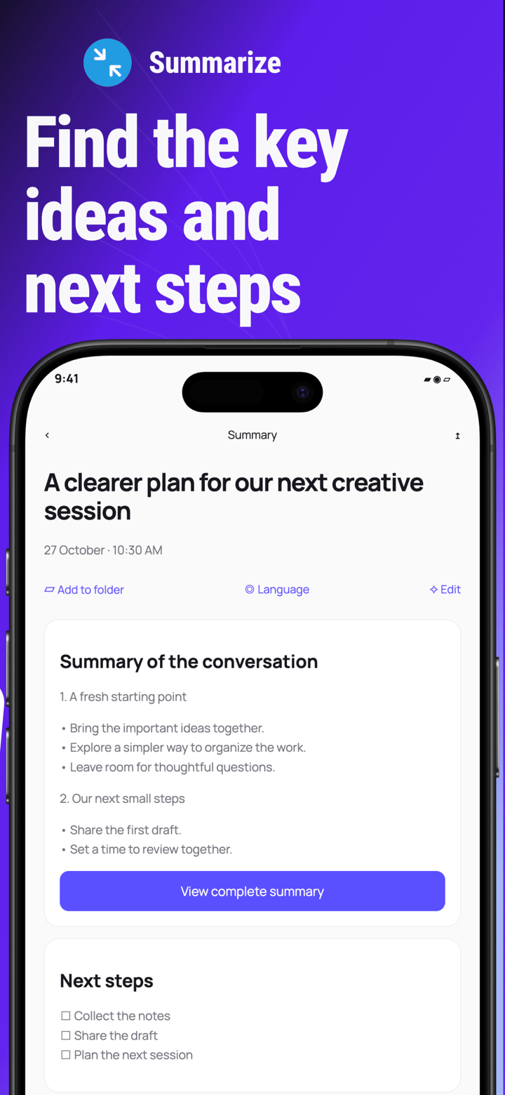 Ink Signal app screenshot template preview, screen 3 of 5, Productivity design