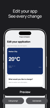 Forge Code app screenshot template preview, screen 4 of 5, Developer Tools design