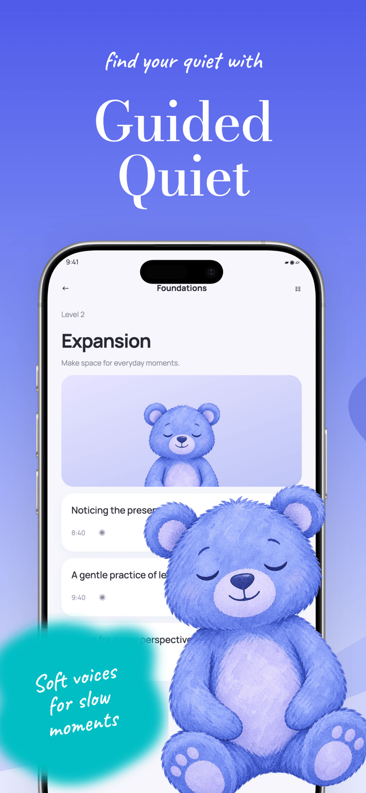Serene Closeup app screenshot template preview, screen 1 of 5, Health & Fitness design