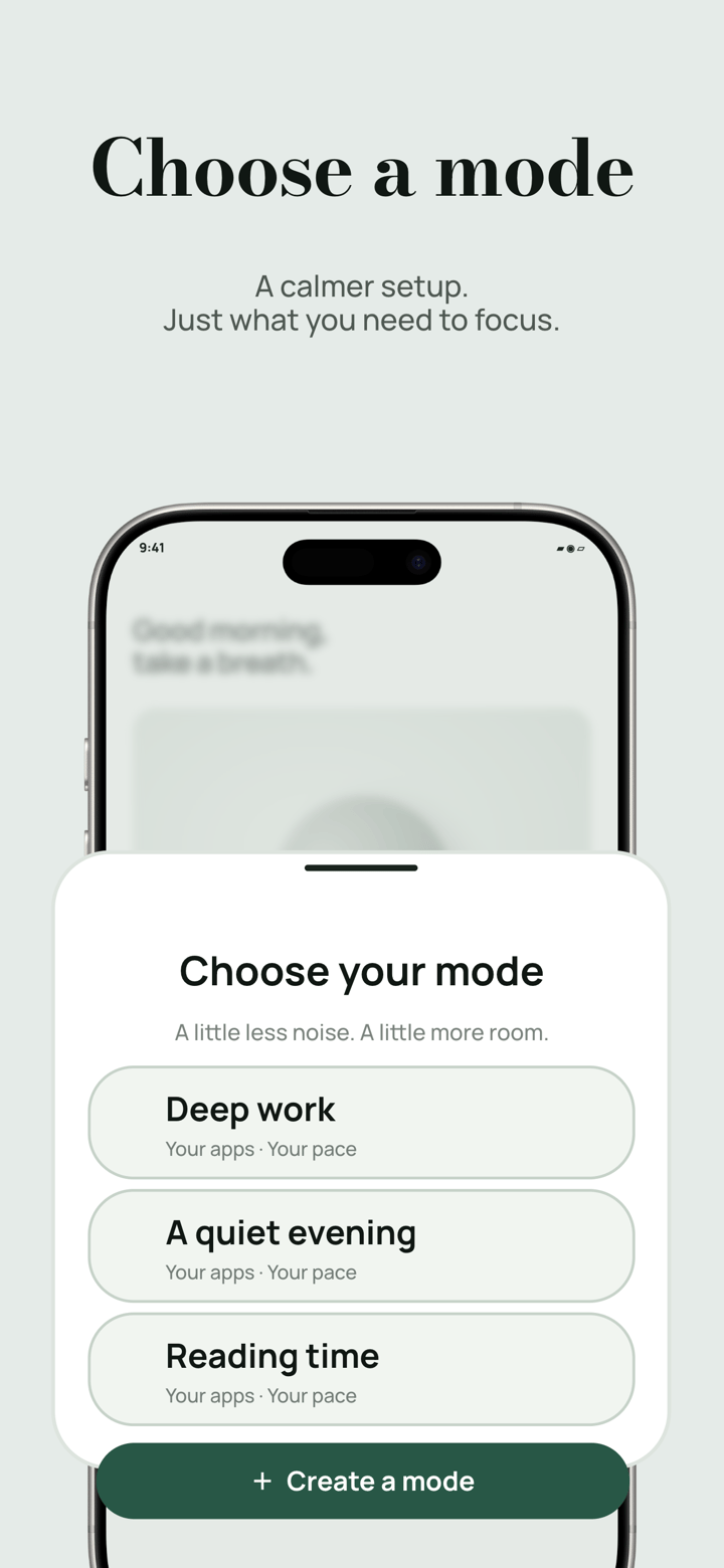 Lock Mist app screenshot template preview, screen 2 of 5, Productivity design